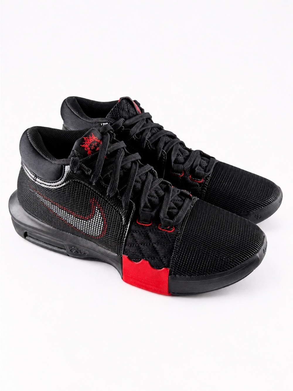 Size 9.5M- Nike LeBron Witness 9 Men's Black and Red Basketball Sneakers